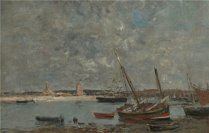 欧仁·布丁（Eugène Boudin）高清作品-海港 2