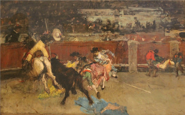 马里亚诺.福图尼（Mariano Fortuny） – 斗牛，皮卡多受伤（约1867年