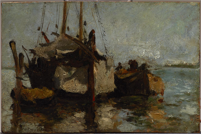 约翰·亨利·特瓦特曼（John Henry Twachtman）-港口中的船只