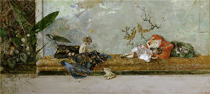 马里亚诺.福图尼(Mariano Fortuny)高清油画下载 – 日本沙龙艺术家的孩子
