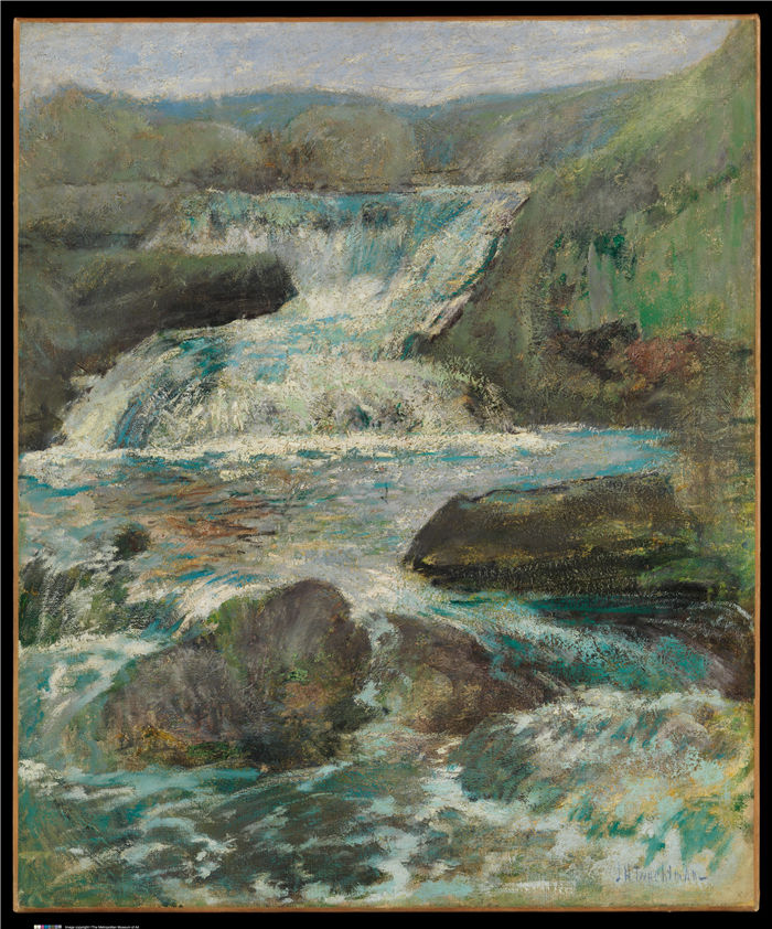 约翰·亨利·特瓦特曼（John Henry Twachtman）-马颈瀑布