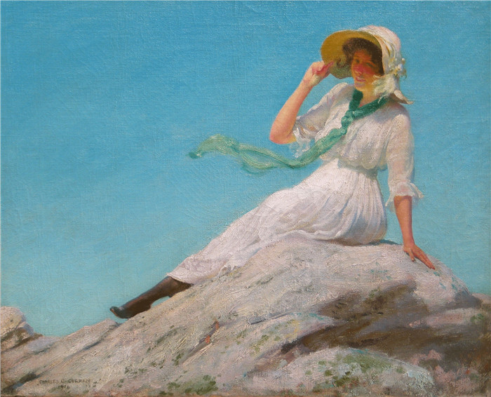 查尔斯·考特尼·柯伦(Charles Courtney Curran)高清作品-《阳光灿烂的早晨》