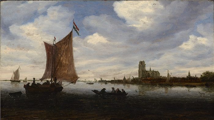 萨洛蒙·凡·雷斯达尔(Salomon van Ruysdael)油画-《多德雷赫特的景色》