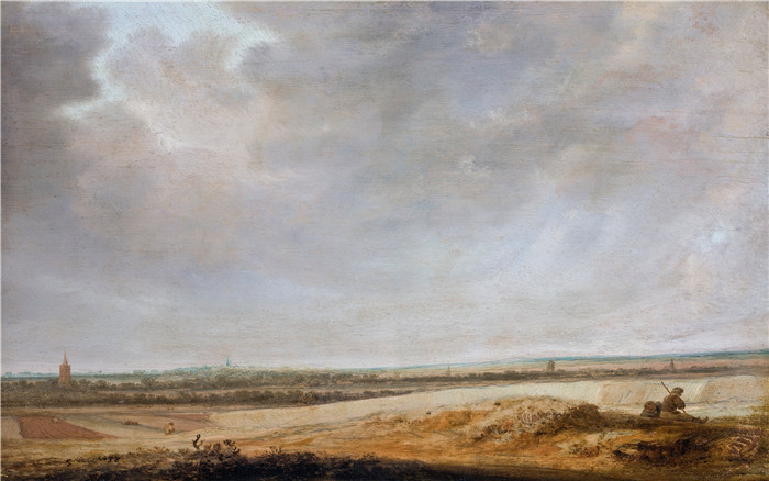 萨洛蒙·凡·雷斯达尔(Salomon van Ruysdael)油画-玉米地景观