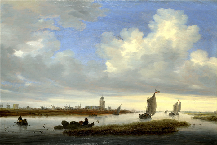 萨洛蒙·凡·雷斯达尔(Salomon van Ruysdael)油画-从西北看Deventer