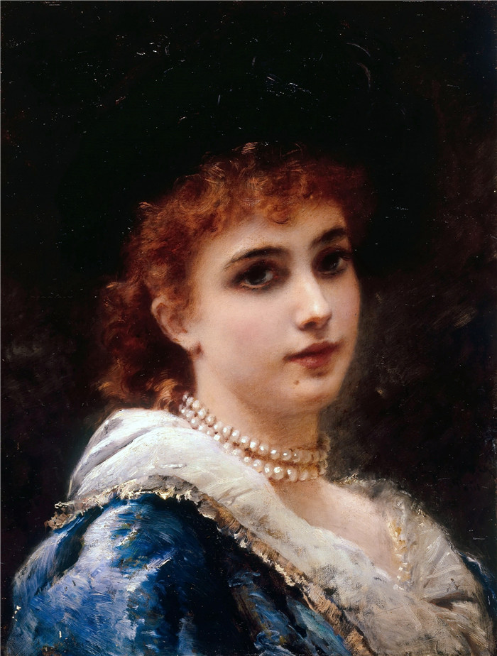 康斯坦丁·马科夫斯基（ Konstantin Makovsky）油画下载-巴黎珍珠美人