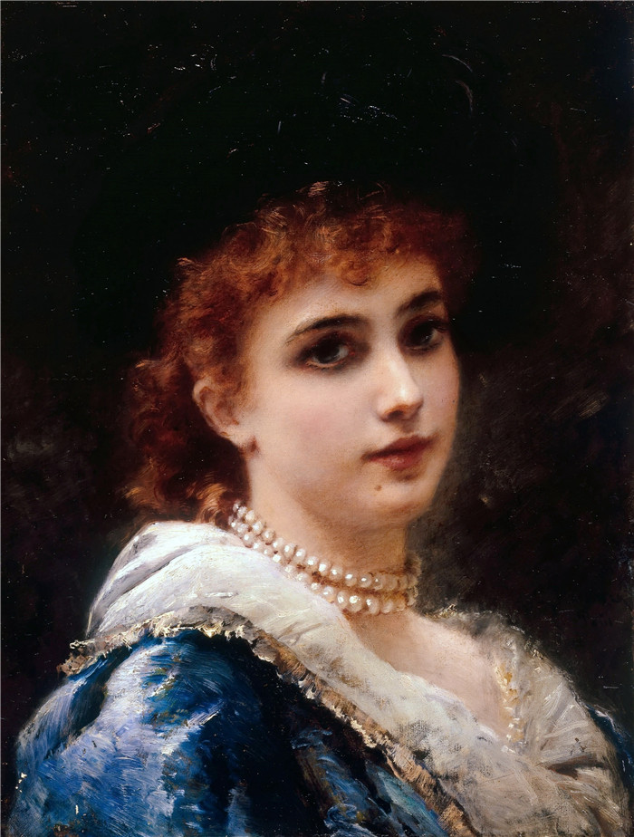 康斯坦丁·马科夫斯基( Konstantin Makovsky)油画下载-巴黎珍珠美人