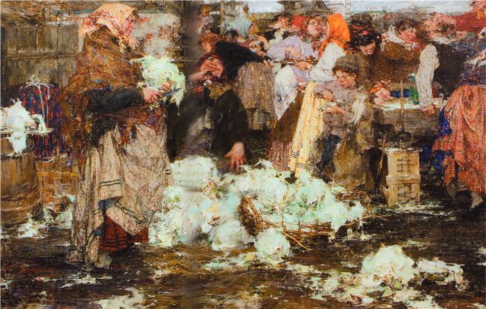尼古拉·费欣(Nicolai Fechin)高清作品-Капустница (1909)