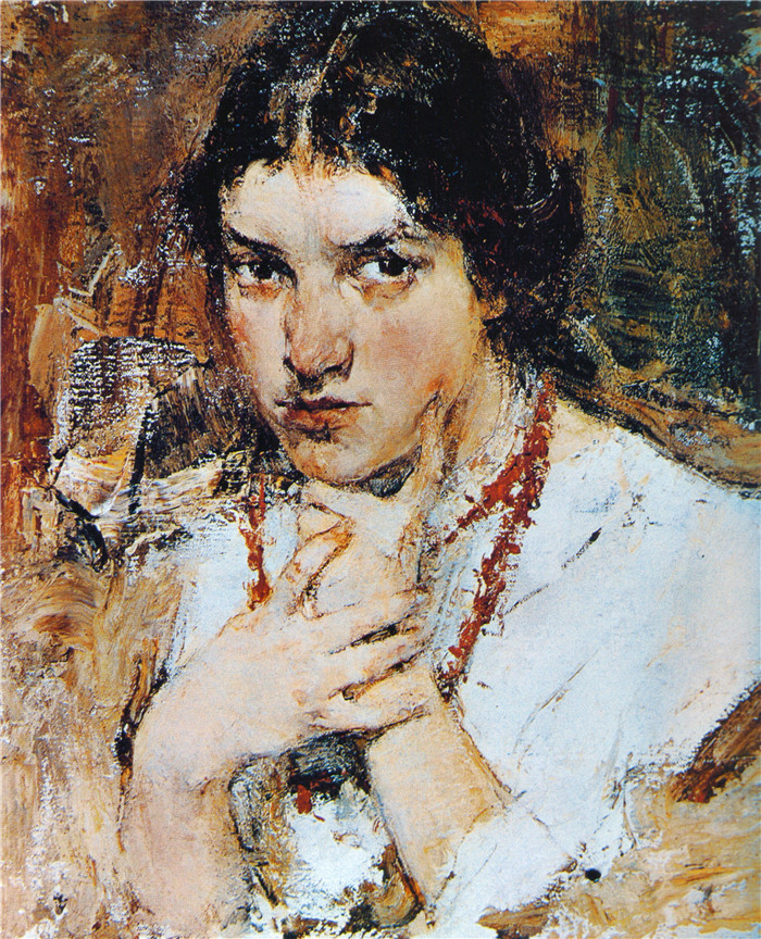 尼古拉·费欣(Nicolai Fechin)高清作品-Александра Белькович (А.Н.Ф.) (1912)