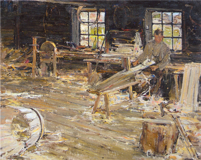 尼古拉·费欣(Nicolai Fechin)高清作品-В бондарной мастерской (1914)