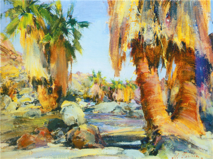 尼古拉·费欣(Nicolai Fechin)高清作品- 椰树风景(После 1934)