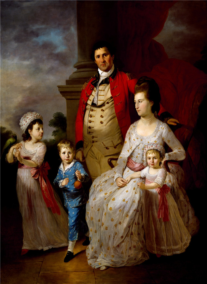 蒂莉·凯特（ Tilly Kettle，英国画家）作品 –约翰·福特纳姆上校及其家人
