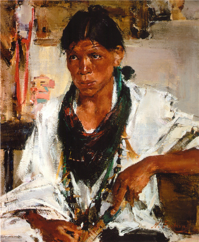 尼古拉·费欣(Nicolai Fechin)高清作品-Индейский мальчик (1927—1933)