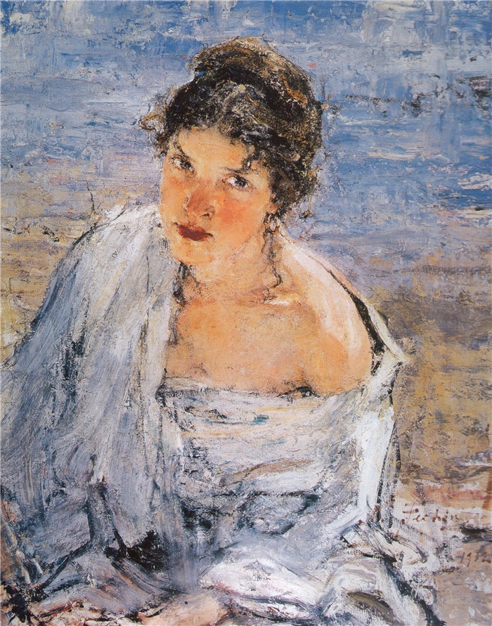 尼古拉·费欣(Nicolai Fechin)高清作品-Александра на Волге (1912)