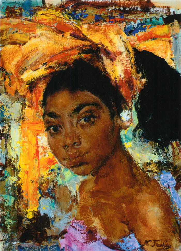 尼古拉·费欣(Nicolai Fechin)高清作品-Девушка с острова Бали (После 1938)