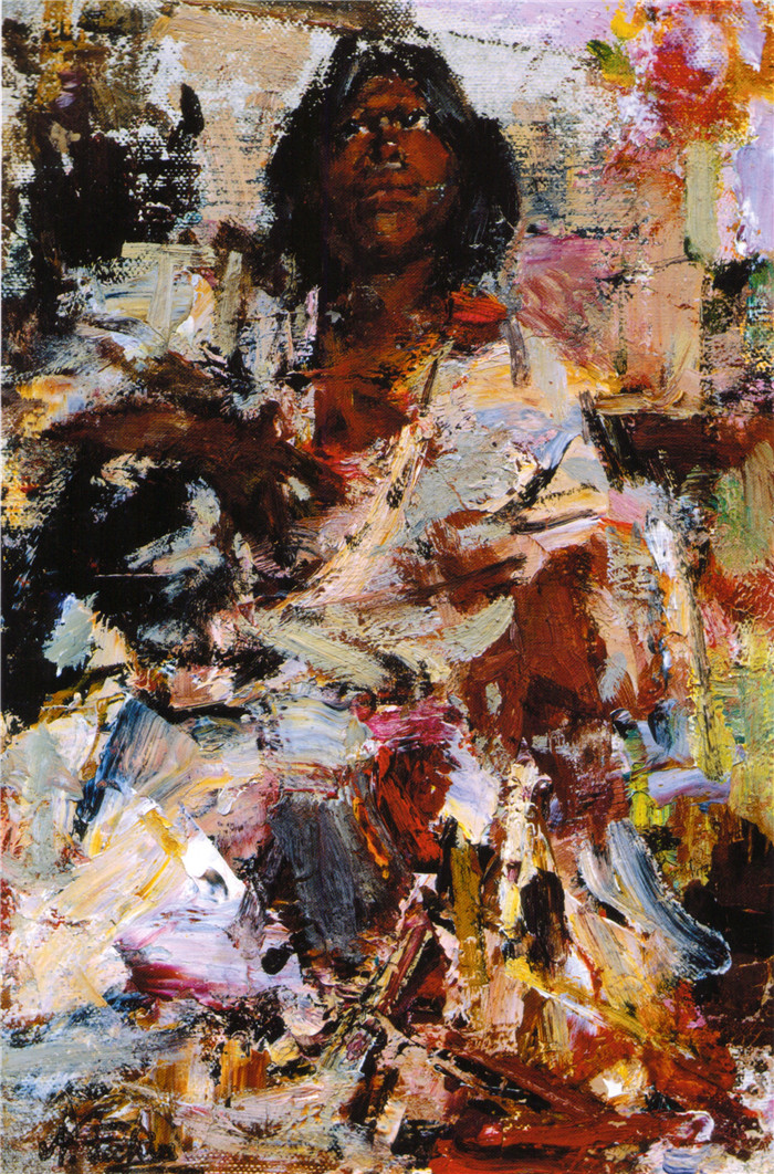 尼古拉·费欣(Nicolai Fechin)高清作品-Индейский мальчик (1927—1933) 2