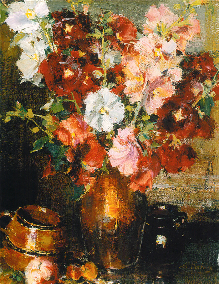 尼古拉·费欣(Nicolai Fechin)高清作品-Мальвы (1934—1955)