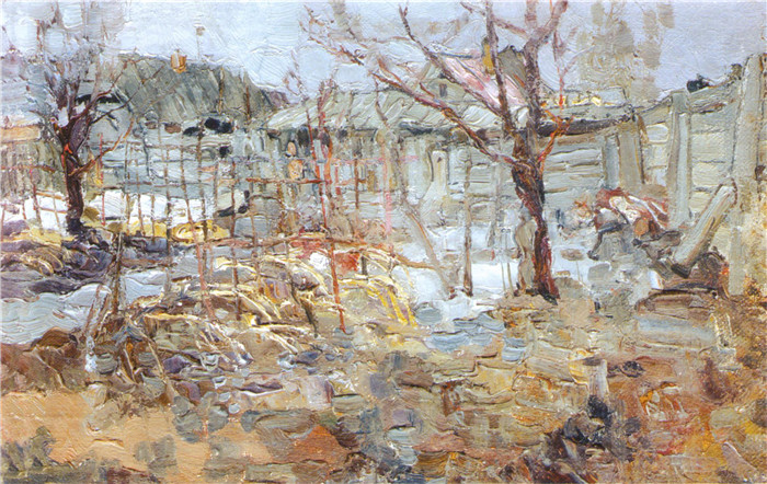 尼古拉·费欣(Nicolai Fechin)高清作品-Ранняя весна (1916)