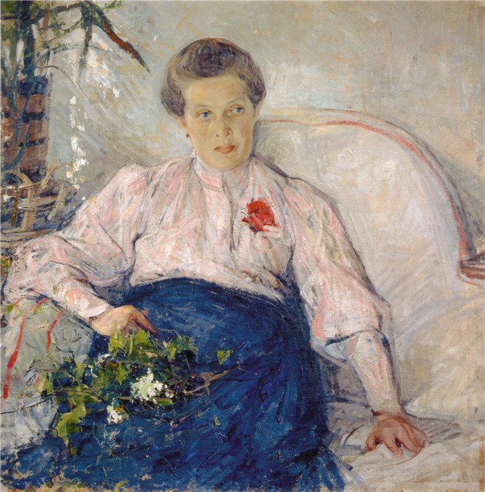 尼古拉·费欣(Nicolai Fechin)高清作品-Портрет М.Т.Тепловой (1906)