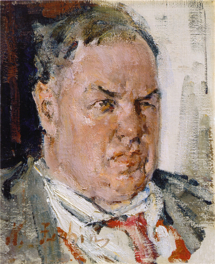 尼古拉·费欣(Nicolai Fechin)高清作品-Портрет Д.Д.Бурлюка. Этюд (1923)