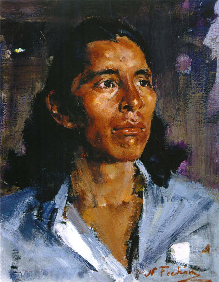 尼古拉·费欣(Nicolai Fechin)高清作品-Портрет мужчины (1927—1933)