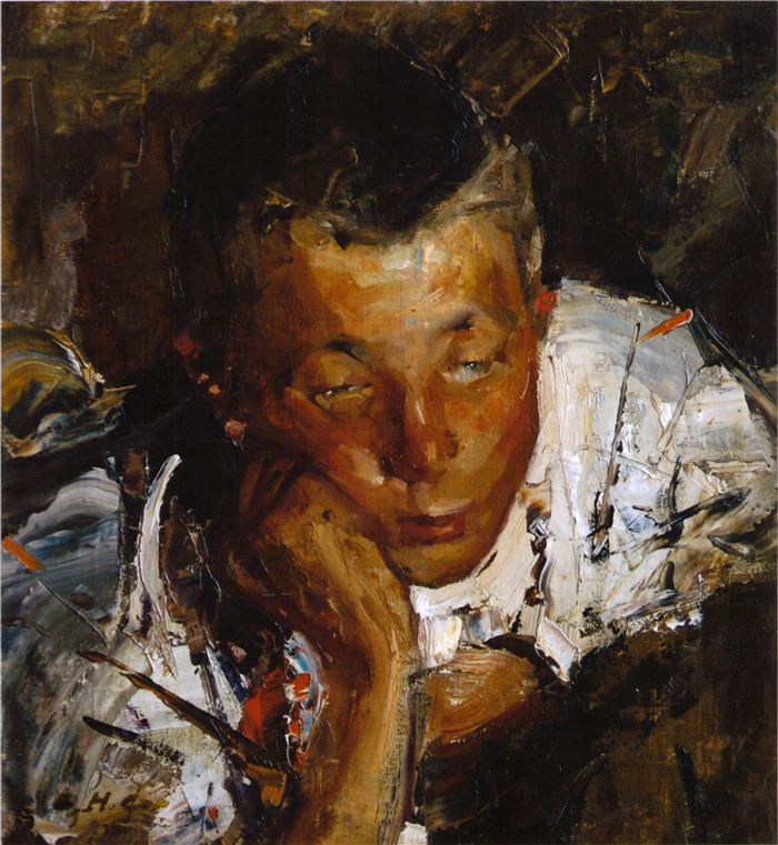 尼古拉·费欣(Nicolai Fechin)高清作品-Портрет чувашского мальчика (1900-е)