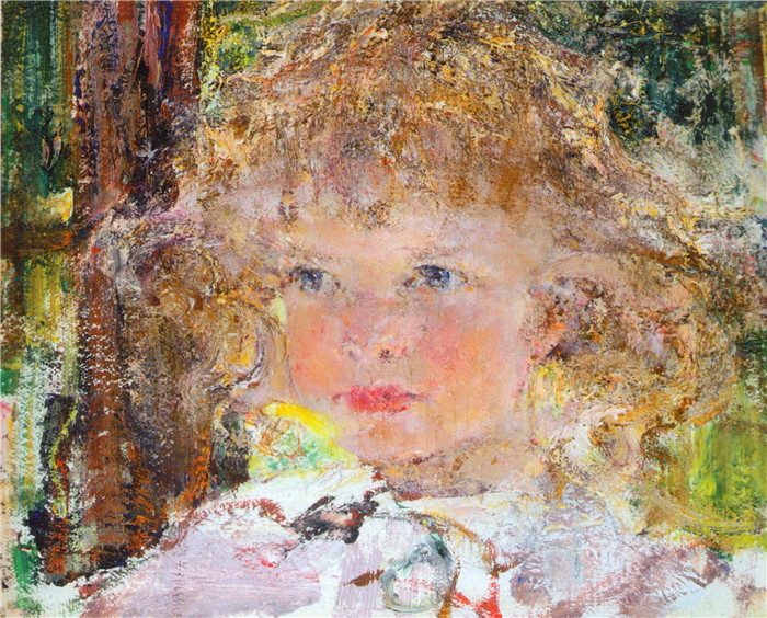 尼古拉·费欣(Nicolai Fechin)高清作品-Портрет дочери Ии (1917)