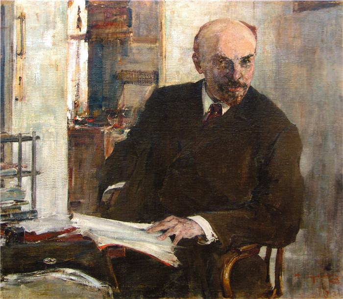 尼古拉·费欣(Nicolai Fechin)高清作品-Портрет В.И.Ленина (1918)