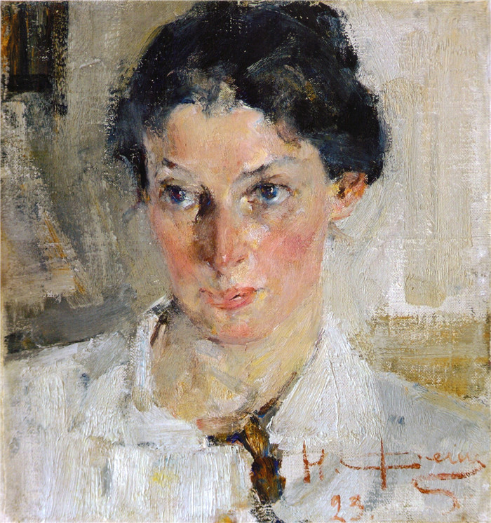 尼古拉·费欣(Nicolai Fechin)高清作品-Портрет Н.Н.Кротовой (1923)