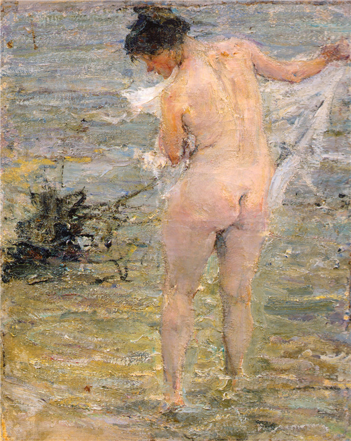 尼古拉·费欣(Nicolai Fechin)高清作品-海边浴女 (Не ранее 1913)