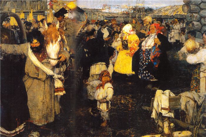 尼古拉·费欣(Nicolai Fechin)高清作品-Черемисская свадьба (1908)