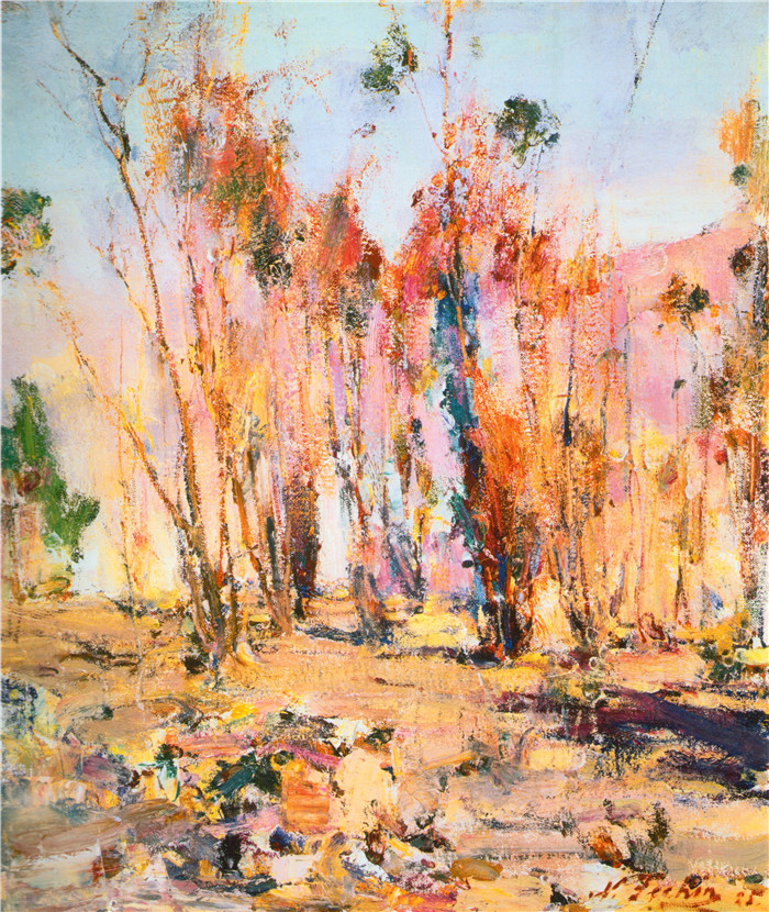 尼古拉·费欣(Nicolai Fechin)高清作品-秋天的树林2