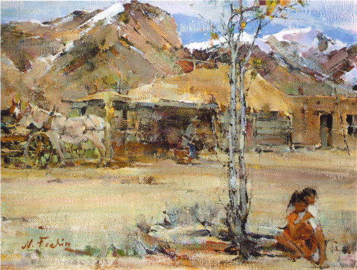 尼古拉·费欣(Nicolai Fechin)高清作品-Ранчо в горах Таоса (1927-1933)