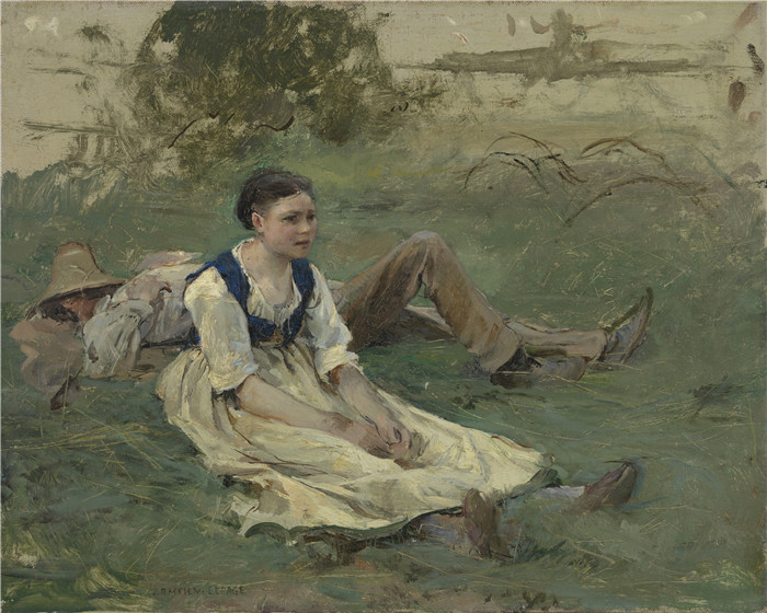 朱尔斯·巴斯蒂安-勒佩奇 (Jules Bastien Lepage)-“干草制作”草图