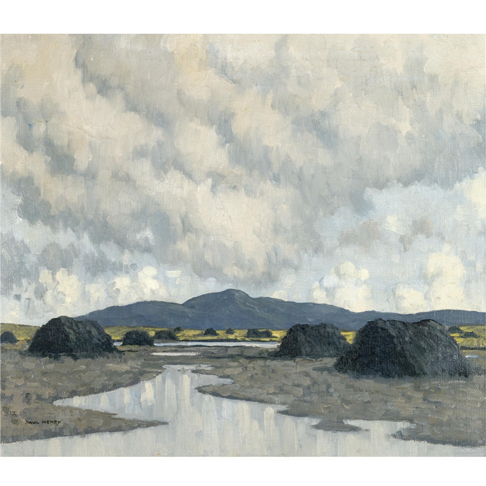 保罗·亨利（Paul Henry）高清作品-沼泽地上空的风暴云