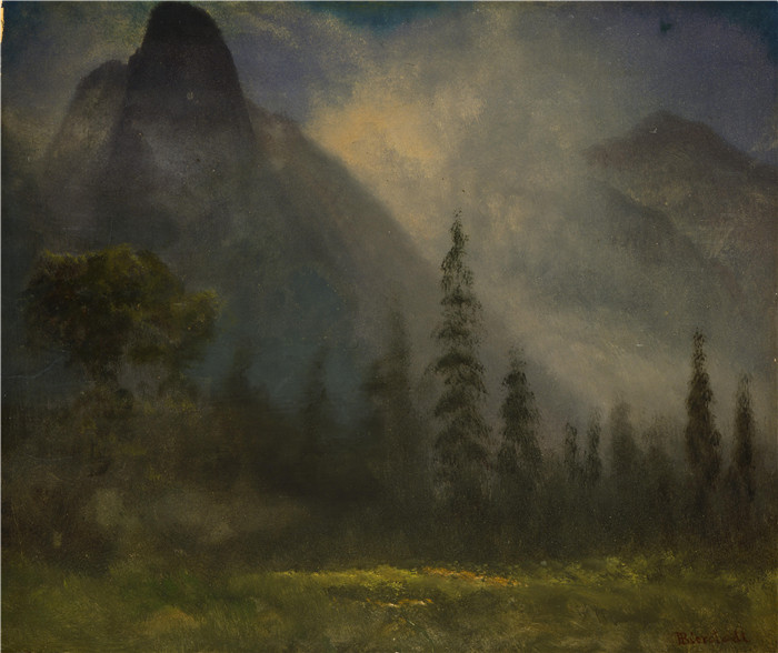 阿尔伯特·比尔施塔特(Albert Bierstadt)高清油画-约塞米蒂山谷