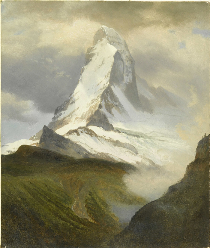 阿尔伯特·比尔施塔特（Albert Bierstadt）高清油画-马特峰