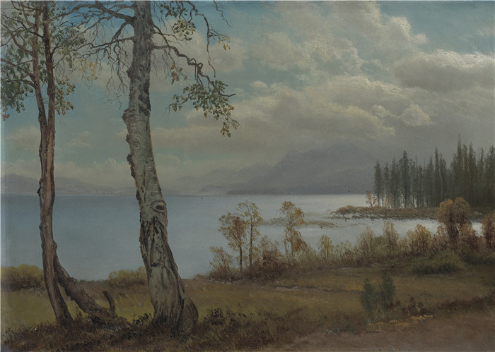 阿尔伯特·比尔施塔特（Albert Bierstadt）高清油画-湖泊风景画