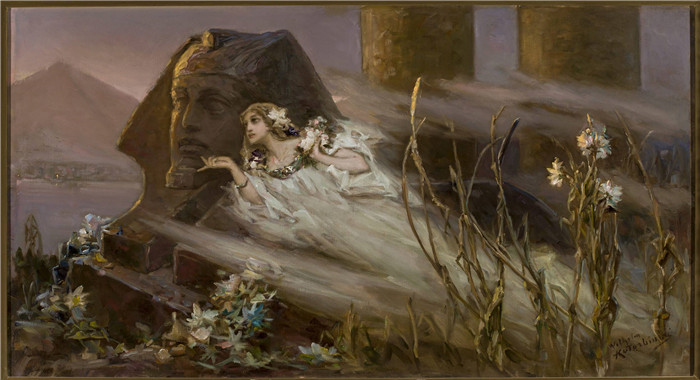 威廉·科塔宾斯基 (Wilhelm Kotarbiński，俄罗斯) 作品-斯芬克斯和一个女人的幻影