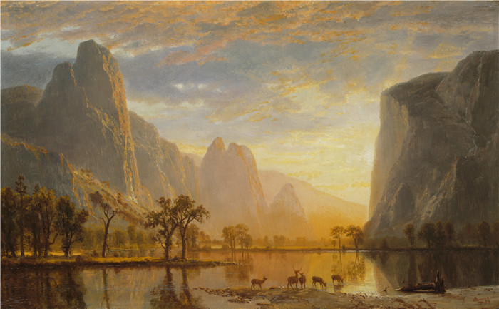 阿尔伯特·比尔施塔特（Albert Bierstadt）高清油画-约塞米蒂山谷 1