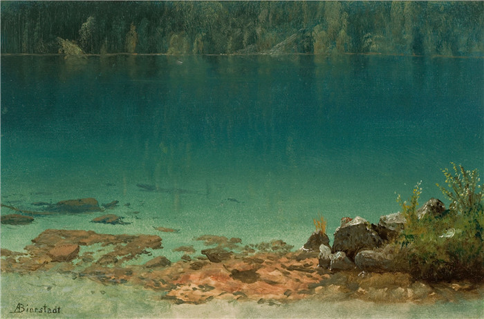 阿尔伯特·比尔施塔特（Albert Bierstadt）高清油画-湖景