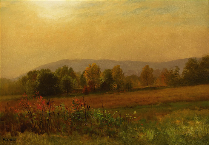 阿尔伯特·比尔施塔特（Albert Bierstadt）高清油画-秋季景色