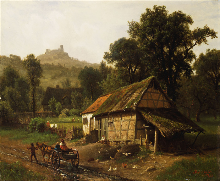 阿尔伯特·比尔施塔特（Albert Bierstadt）高清油画-老磨坊