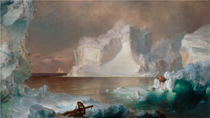 阿尔伯特·比尔施塔特（Albert Bierstadt）高清油画-雪山景观