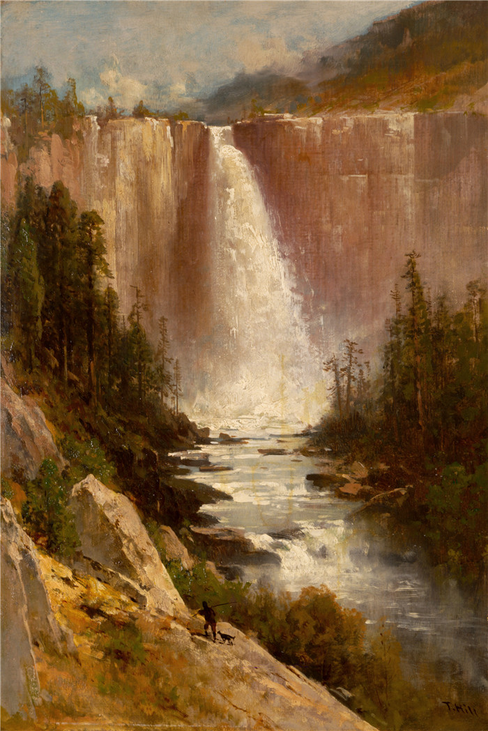阿尔伯特·比尔施塔特（Albert Bierstadt）高清油画-瀑布2