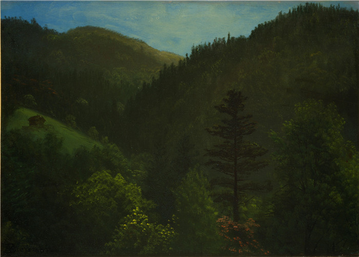 阿尔伯特·比尔施塔特（Albert Bierstadt）高清油画-林木风景