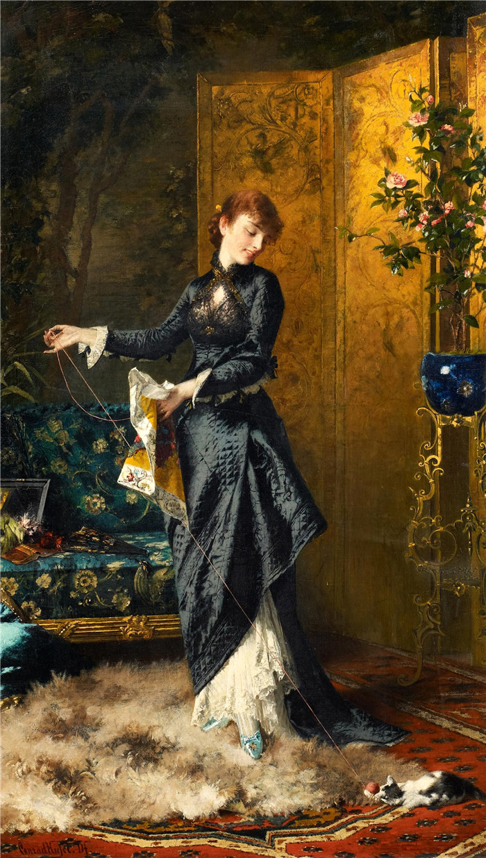 康拉德·基塞尔（Conrad Kiesel）高清作品-顽皮的小猫