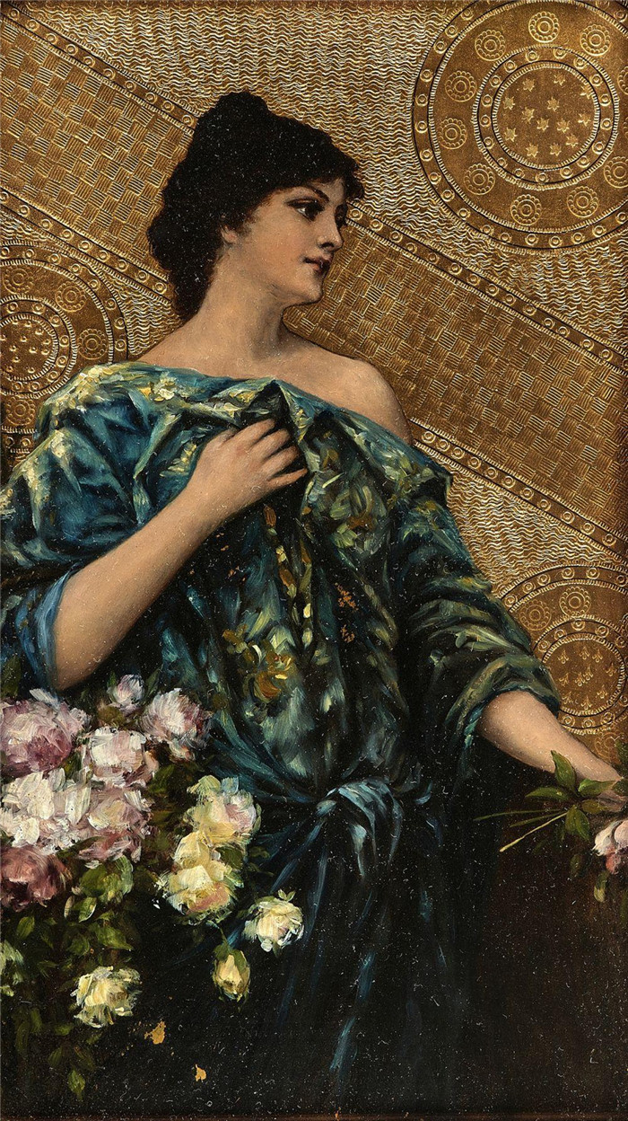 康拉德·基塞尔（Conrad Kiesel）高清作品-新艺术运动混合媒体，1864年