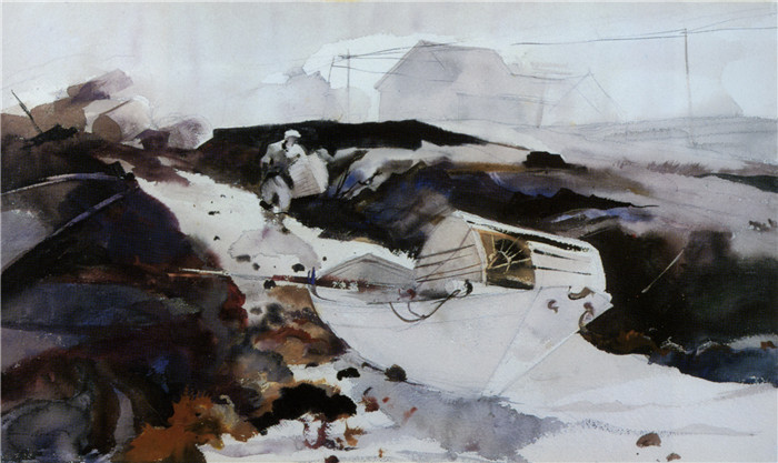 安德鲁·怀斯(Andrew Wyeth)高清作品-《白色多莉》