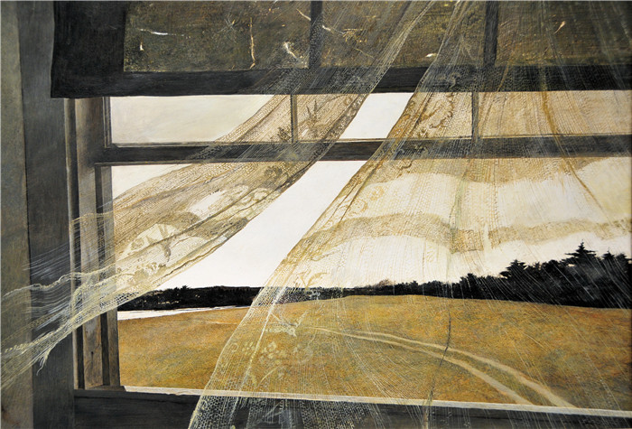 安德鲁·怀斯(Andrew Wyeth)高清作品-《来自大海的风》，1947年